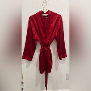 Victoria’s Secret vintage red satin silk robe one size